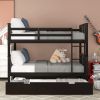 Full over Full Bunk Bed with Twin Size Trundle and Ladder