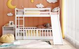 Twin Over Twin Bunk Bed with Slide and Ladder