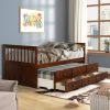 Captain's Bed Twin Daybed with Trundle Bed and Storage Drawers, White