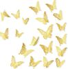 60Pcs 3D Gold Butterfly Wall Decor Stickers 5 Styles Removable Butterfly Decorations 3D Butterfly Stickers Wall Decals for Festival Party Wedding Home