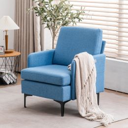 FCH Lounge Chair, Comfy Single Sofa Accent Chair for Bedroom Living Room Guestroom, Blue (Color: Blue)