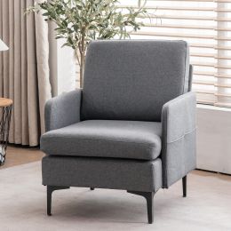 FCH Lounge Chair, Comfy Single Sofa Accent Chair for Bedroom Living Room Guestroom, Dark Grey (Color: Dark Grey)