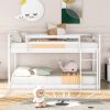 Twin over Twin Floor Bunk Bed with Ladder