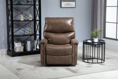 [Only for Pickup] 35.5'' Wide Manual Glider Standard Recliner, 3 Colors Available (Color: PU Brown)