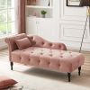 60.6" Velvet Chaise Lounge with Nailhead Trimmed and Buttons Tufted,Tufted Long Lounger with Solid Wood Legs and1 Pillow