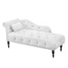 60.6" Velvet Chaise Lounge with Nailhead Trimmed and Buttons Tufted,Tufted Long Lounger with Solid Wood Legs and1 Pillow