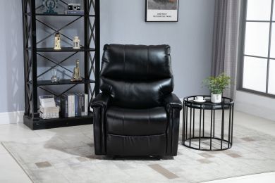 [Only for Pickup] 35.5'' Wide Manual Glider Standard Recliner, 3 Colors Available (Color: PU Black)