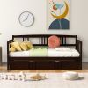 Twin Size Daybed Wood Bed with Twin Size Trundle