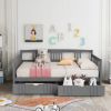 Full Size Daybed Wood Bed with Two Drawers