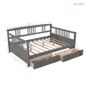 Full Size Daybed Wood Bed with Two Drawers