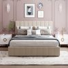 Queen size Upholstered Platform bed with a Hydraulic Storage System - Gray Queen size Upholstered Platform bed with a Hydraulic Storage System - Gray