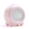 Digital Alarm Clock for Girls Boys with LED Wake Up Light,Kids Bedroom Bedside Peach Shaped Sunrise Simulator  Clock