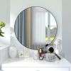 24 Inch Round Wall-Mirror, Black Metal Frame Wall Mounted Circle Mirror, for Bathroom Vanity Mirror, Living Room, Bedroom and Dressing Room