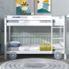 Twin Size Car-Shaped Convertible Bunk Bed, White(Expected Arrival Time:7.25)