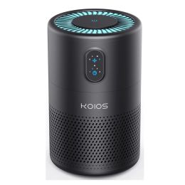 KOIOS Air Purifiers for Bedroom Home 430ftÂ², H13 HEPA Filter Purifier for Pets Dust Allergies Smoke Pollen, Small Air Cleaner for Room Dorm, 20dB Qui (Color: Black)