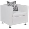 Cube Armchair White Faux Leather