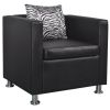 Cube Armchair Black Faux Leather