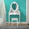 Four-drawing heart-shaped mirror dressing table-white XH