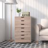 7-Drawer Chest, MDF Storage Dresser Cabinet with Wheels RT