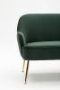 Modern Soft Velvet Material Green Ergonomics Accent Chair Living Room Chair Bedroom Chair Home Chair With Gold Legs And Adjustable Legs For Indoor Hom