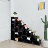 7-Tier Shoe Rack, Space Saving 28-Pair Plastic Shoe Units, Cabinet Storage Organizer, Ideal for Entryway Hallway Bathroom Living Room and Corridor  XH