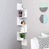 Wood Corner 5 Tiers Wall Shelf Zig Zag Wooden Shelves Wooden Mount Rack Home Furniture Walnut Floating Shelves Wall Mounted, Rustic Wall Shelves for B