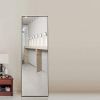 Full Length Mirror Floor Mirror Hanging Standing or Leaning, Bedroom Mirror Wall-Mounted Mirror with Black Aluminum Alloy Frame, 59" x 15.7"