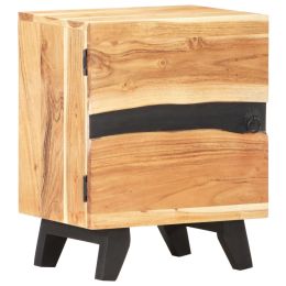 Bedside Cabinet 15.7"x11.8"x20.1" Solid Acacia Wood (Color: Brown)