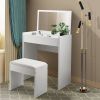 Makeup Table with Mirror, Storage and Stool, Lady's Dressing up Station