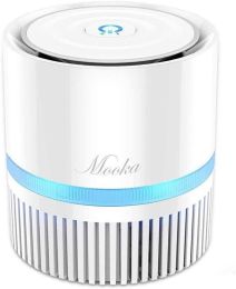 MOOKA Air Purifier for Home, 3-in-1 True HEPA Filter Air Cleaner for Bedroom and Office, Odor Eliminator for Allergies and Pets, Smoke, Dust, 3D Filtr (SKU: HA1108)