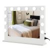 Vanity Mirror with Lights, Hollywood Lighted Makeup Mirror with 14 Dimmable LED Bulbs for Dressing Room & Bedroom, Tabletop or Wall-Mounted, Slim Meta