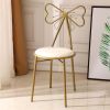 Dressing Stool, Butterfly Backrest Wrought Iron Leather Makeup Stool Metal Vanity Chair Gold Bronze Vanity Stool Chair Makeup Bench for Home Living Ro