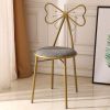 Dressing Stool, Butterfly Backrest Wrought Iron Leather Makeup Stool Metal Vanity Chair Gold Bronze Vanity Stool Chair Makeup Bench for Home Living Ro