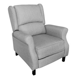 Classic Fabric Push back Recliner, Single Sofa Manual Recliner, with Padded Seat, Backrest, for Living Room, Bedroom (Color: Light Gray)