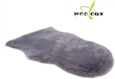 Faux Fur Sheepskin Rug, Soft Faux Sheepskin Area Rug for Chair Cover Seat Pad Plain Bedroom Sofa Floor Living Room, Shaggy Sheepskin Rug for Baby 2x3 (Color: Light Grey, size: 90*60)