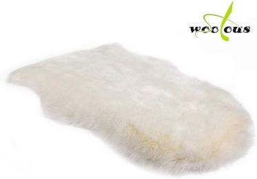 Faux Fur Sheepskin Rug, Soft Faux Sheepskin Area Rug for Chair Cover Seat Pad Plain Bedroom Sofa Floor Living Room, Shaggy Sheepskin Rug for Baby 2x3 (Color: White, size: 90*60)