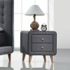 Valda Nightstand in Light Gray Fabric YJ