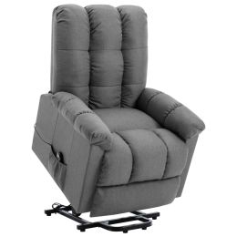 Stand-up Recliner Light Gray Fabric (Color: Grey)