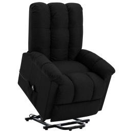 Stand-up Recliner Black Fabric (Color: Black)