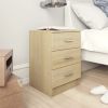 Bedside Cabinets 2 pcs Sonoma Oak 15"x13.8"x22" Chipboard