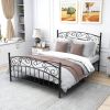 Bed Frame with Headboard and Footboard Metal Platform Bed Frame Queen Size No Box Spring Needed, Twin Black