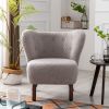 Tufted Side Chair with Solid Wood Legs for Living Room Bedroom