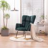 Modern Velvet Tufted Upholstered Rocking Chair Padded Seat for Living Room Bedroom