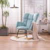 Modern Velvet Tufted Upholstered Rocking Chair Padded Seat for Living Room Bedroom