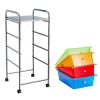 4-Drawer Cart Storage Bin Organizer Rolling with Plastic Drawers