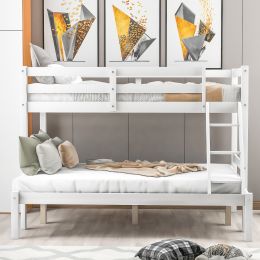 Twin over full bunk bed (Color: White)