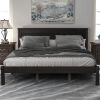 Platform Bed Frame with Headboard , Wood Slat Support , No Box Spring Needed ,Queen,Espresso