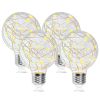 LED Globe Fairy Light Bulb,G80 E26 Warm White Edison Screw Night Lights, Flash Starry Decorative Copper Wire String Lights for Bedroom Living Room Fes