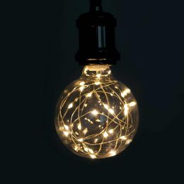 LED Globe Fairy Light Bulb,G80 E26 Warm White Edison Screw Night Lights, Flash Starry Decorative Copper Wire String Lights for Bedroom Living Room Fes (Color: Warm White, Type: G80)