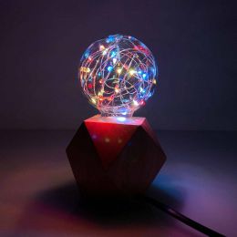 LED Globe Fairy Light Bulb,G80 E26 Warm White Edison Screw Night Lights, Flash Starry Decorative Copper Wire String Lights for Bedroom Living Room Fes (Color: RGB, Type: G80)